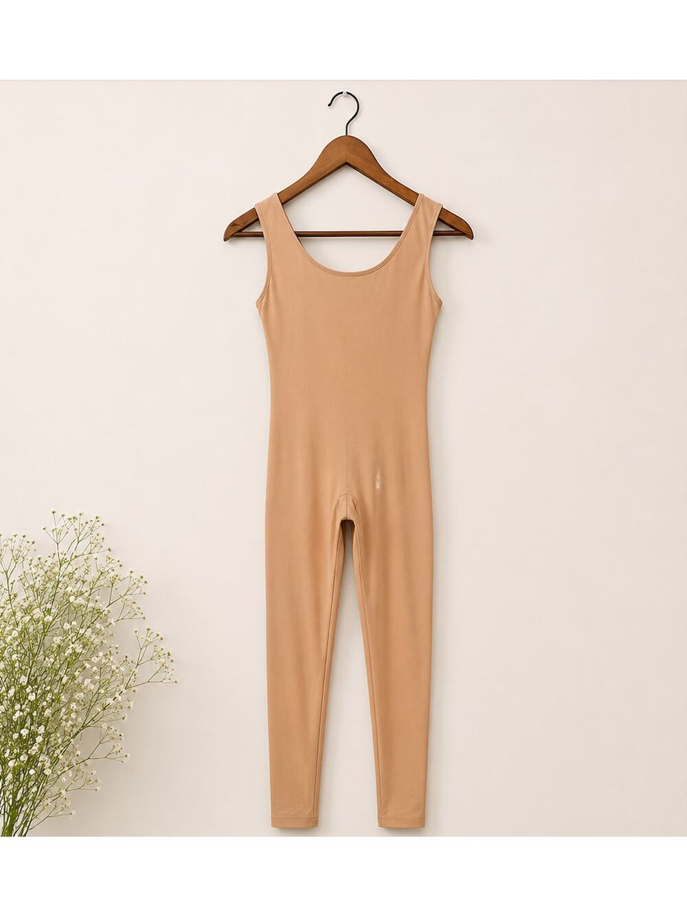 NWOT Weissman Tan Dance Unitard Size L Beige Ballet Lyrical Contemporary Cheer